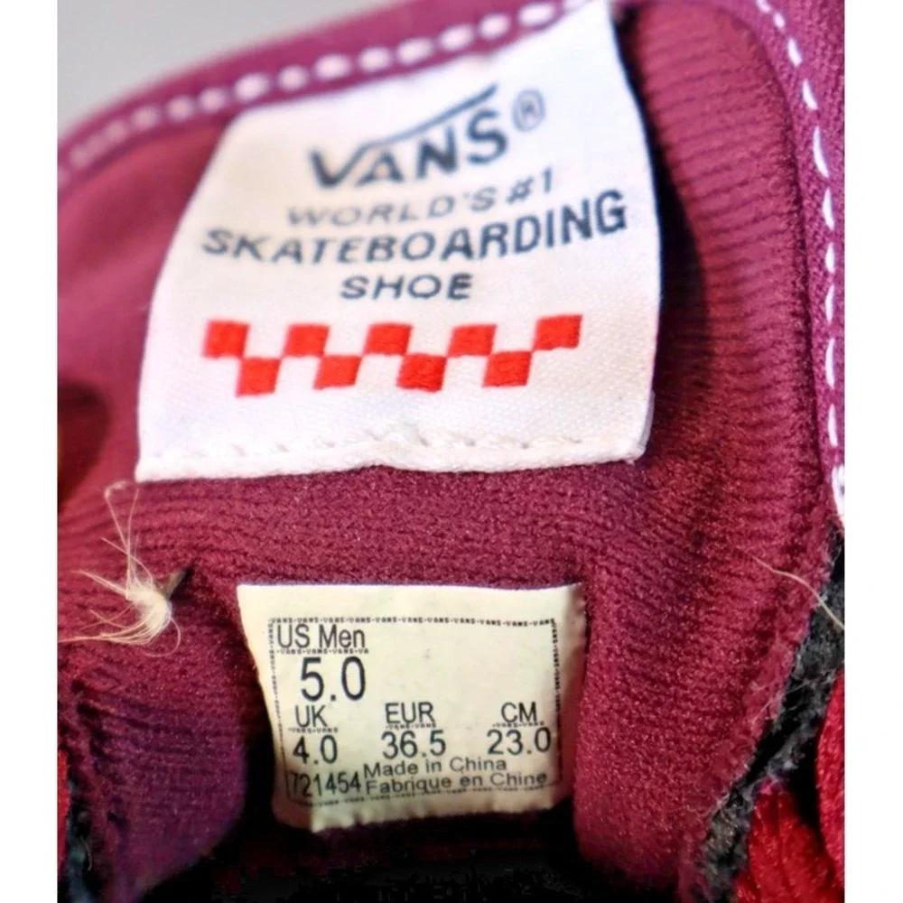 Vans Skate Shoes Mens Size 5 Burgundy Suede‎ Wafflecup Low Top Skateboarding